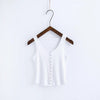 Sexy Single-breasted Sleeveless Slim Spaghetti Strap O-Neck Fashion Women Stretch Thread Camis Tops 6 Colors SY17-02-02