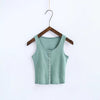 Sexy Single-breasted Sleeveless Slim Spaghetti Strap O-Neck Fashion Women Stretch Thread Camis Tops 6 Colors SY17-02-02