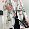Tangada Women 2023 Fruit Print Blazer Coat Vintage Double Breasted Long Sleeve Female Outerwear Chic Tops DA139