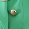 Tangada Women 2022 Green Blazer Coat Vintage Double Breasted Long Sleeve Female Outerwear Chic Tops SL160