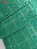 Tangada Women 2023 Green Tweed Blazer Coat Vintage Double Breasted Long Sleeve Female Outerwear Chic Tops 3H838