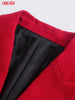 Tangada Women 2023 Red Blazer Coat Vintage Double Breasted Long Sleeve Female Outerwear Chic Tops JE204