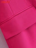 Tangada Women 2023 Pink Tunic Blazer Coat Vintage Long Sleeve Female Office Lady Work Suit 3H270