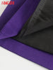 Tangada Women 2023 Purple Blazer Coat Vintage Double Breasted Long Sleeve Female Outerwear Chic Tops 4M53