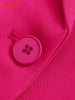Tangada Women 2023 Hotpink Blazer Coat Vintage Double Breasted Long Sleeve Female Outerwear Chic Tops QD62