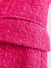 Tangada Women 2023 Hotpink Tweed Blazer Coat Vintage Long Sleeve Female Outerwear Chic Tops QD68