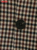 Tangada Women 2023 Plaid Blazer Coat Vintage Double Breasted Long Sleeve Female Outerwear Chic Tops QJ68