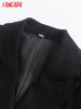 Tangada Women Black Buttons Blazer Female Long Sleeve Elegant Jacket Ladies Work Wear Blazer Formal Suits 4M273
