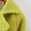 Tangada Women Green Tweed Crop Blazer Coat Vintage Notched Collar Pocket 2022 Autumn Winter Female Casual Chic Tops DA30