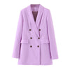 Tangada women purple blazer long sleeve korea style female blazer office ladies  autumn outwear SL404