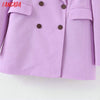 Tangada women purple blazer long sleeve korea style female blazer office ladies  autumn outwear SL404