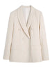 Tangada women beige blazer female long sleeve elegant jacket ladies work wear blazer suits BE100