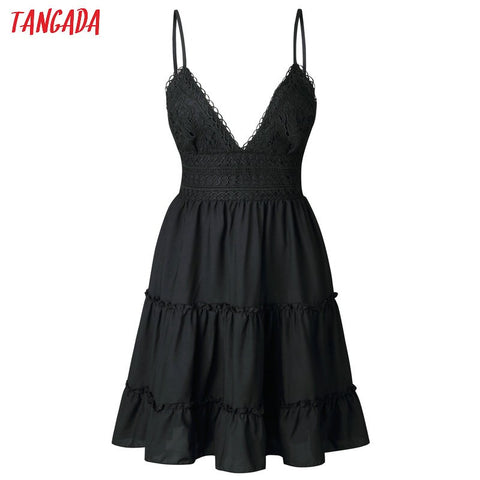 women lace dress white dress summer 2022 backless mini party dresses sexy yellow bohemian dress blue beach sundres AON29