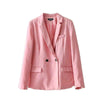 women pink jacket formal jackets double breasted pocket women jackets work office business female coats autumn JE35