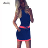 Tank Dress Patchwork Summer Bodycon Dress Sexy Casual Sleeveless Slim Lace Up Bow Bandage Candy Color Dresses Robes 2022