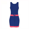 Tank Dress Patchwork Summer Bodycon Dress Sexy Casual Sleeveless Slim Lace Up Bow Bandage Candy Color Dresses Robes 2022
