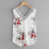 Tank Top Floral Print Casual Chiffon Sleeveless Crop Top Women V Collar Cropped Tops Women's Clothing Camisole 18JUN13
