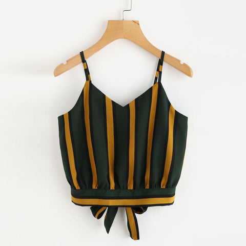 Tank Top Polyester Stripe Seft Tops For Ladies Girls Summer Tee Women's Clothing Camisole 18JUN25