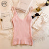 Tank Top Women Sleeveless High Elastic Knitted Summer Tops for Women 2022 New Halter Cami Top Sexy Tanks Tops Female Black White