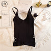 Tank Top Women Sleeveless High Elastic Knitted Summer Tops for Women 2022 New Halter Cami Top Sexy Tanks Tops Female Black White