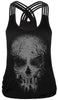 Tank Top Women Sleeveless Skull 3d Printed Tees Satin Top Fitness Casual Workout Tops Sexy Breathable Summer Vest Black Cami