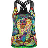 Tank Top Women Sleeveless Skull 3d Printed Tees Satin Top Fitness Casual Workout Tops Sexy Breathable Summer Vest Black Cami