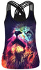Tank Top Women Sleeveless Skull 3d Printed Tees Satin Top Fitness Casual Workout Tops Sexy Breathable Summer Vest Black Cami