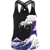 Tank Top Women Sleeveless Skull 3d Printed Tees Satin Top Fitness Casual Workout Tops Sexy Breathable Summer Vest Black Cami