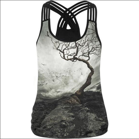 Tank Top Women Sleeveless Skull 3d Printed Tees Satin Top Fitness Casual Workout Tops Sexy Breathable Summer Vest Black Cami