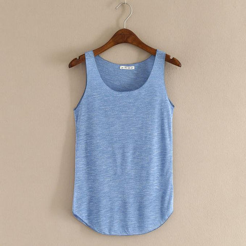 Tank Top sleeveless Round Neck Loose Singlets Vest Crop Top Summer Women Solid Tops Women's Clothing Camisole 18JUN13