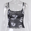 Tank Tops Female Hip Hop Sexy Crop Tank Tops Women Mesh Suspender Top  Summer Sexy Perspective Personality Vest Female