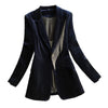 Tassel Design Gold Velvet Blazer Female Spring Autumn Temperament Slim Fit Suit Jacket Elegant Ladies Workwear y1176