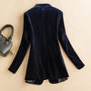 Tassel Design Gold Velvet Blazer Female Spring Autumn Temperament Slim Fit Suit Jacket Elegant Ladies Workwear y1176