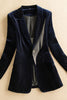 Tassel Design Gold Velvet Blazer Female Spring Autumn Temperament Slim Fit Suit Jacket Elegant Ladies Workwear y1176