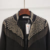 Tassel Rivet Short Coat Women's 2022 Spring and Autumn Korean Ins Versatile Suit  Full Sleeve Black Coat of Women