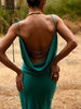 Tawnie 2023 Summer Backless Chain Satin Maxi Dress Women Sexy Elegant Strap Sleeveless Green Y2K Off Shoulder Bodycon Dresses