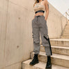 Techwear Street Style Hip Hop Women Cargo Pants Y2k High Waist Bandage Female Vintage Hippie Summer Lace Up Trousers