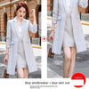 Temperament  Women's Jacket Skirt Two-piece Suit Winter Elegant Long Plaid Ladies Jacket Slim-fit Skirt Female