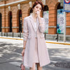 Temperament  Women's Jacket Skirt Two-piece Suit Winter Elegant Long Plaid Ladies Jacket Slim-fit Skirt Female