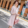 Temperament  Women's Jacket Skirt Two-piece Suit Winter Elegant Long Plaid Ladies Jacket Slim-fit Skirt Female