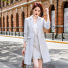 Temperament  Women's Jacket Skirt Two-piece Suit Winter Elegant Long Plaid Ladies Jacket Slim-fit Skirt Female