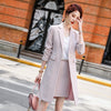 Temperament  Women's Jacket Skirt Two-piece Suit Winter Elegant Long Plaid Ladies Jacket Slim-fit Skirt Female