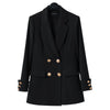 Temperament Korean Style Casual Women Elegant Long Sleeve Double Breasted Blazer Suits Solid Office Ladies Formal Blazer