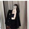 Temperament Small Suit Jacket Women 2023 Spring Autumn Suits All-Match Slim Fit Thin Black Fried Street Blazer Female Trend