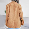 Temperament Versatile Office Lady Double Breasted Suit Coat Corduroy Blazer Female Clothing