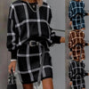 Temperament Women Pullover Skirt  Knitted Streetwear Women Skirt Set  Crew Neck Loose-fitting
