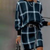Temperament Women Pullover Skirt  Knitted Streetwear Women Skirt Set  Crew Neck Loose-fitting