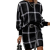 Temperament Women Pullover Skirt  Knitted Streetwear Women Skirt Set  Crew Neck Loose-fitting