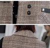 Temperament Women's Long Suit Waistcoat 2023 Spring and Autumn Sleeveless Plaid Ladies Jacket Office Elegant Coat