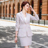 Temperament Women's Suit Pants Two-piece Professional Wear Autumn and Winter Plaid Ladies Jacket Casual Skirt